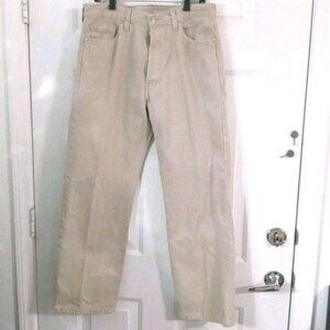 Vintage Levi's 501 Men's Jeans W36 L30 Beige Denim Made in Dominican Republic